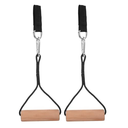 BESPORTBLE Gymnastics Rings with Adjustable Straps, Premium Wood Pull-up Training Bars, Outdoor Calisthenics Equipment for Arm Strength and Muscle Workout, 1 Pair for Home and Gym Use