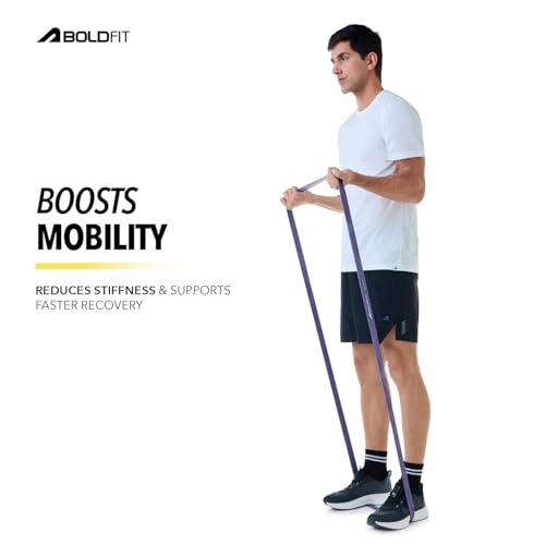 Boldfit Heavy Resistance Band for Exercise & Stretching, Pull Up Band Suitable in Home & Gym Workout, Power Bands for Men & Women. (Purple 30-45 kg Resistances)(Material: Latex)