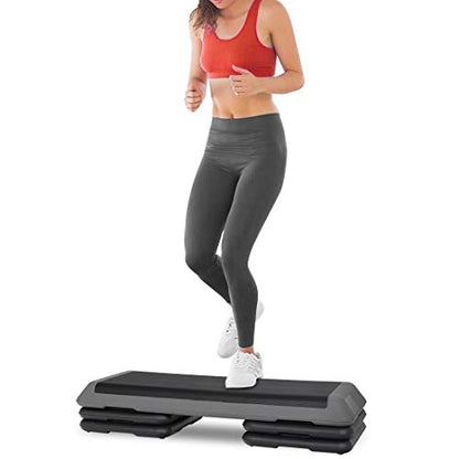ZenStyle 43" Adjustable Aerobic Stepper Bench with 4/6/8 Inch Risers, Non-Slip Surface for Cardio, Strength Training & Home Fitness Workout