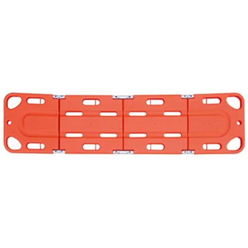 PE Plastic Folding Stretcher - 4-Fold Portable Spine Board with Holes, X-Ray Compatible, Floating Emergency Stretcher (191x47cm, 159kg Capacity)