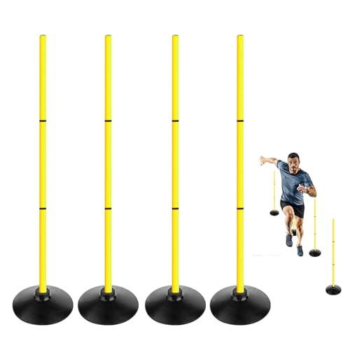 4FT Agility Poles Set Detachable Speed Training Poles Soccer Slalom Sticks with Agility Ladder and Cones