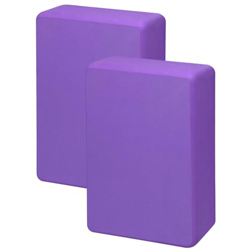 2 Pack Yoga Block, Premuim EVA Foam Block, Durable Non-slip Exersice Block for Yoga, Pilates, General Fitness, Stretching, Toning Workouts and Meditation