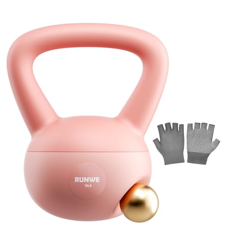 Soft Kettlebell for Women 5lb 10lb 15lb 20lb 25lb, Sand Filled Quiet Floor-Friendly Kettlebell, Anti-Slip Home Gym Fitness Equipment for Apartment Postpartum Recovery