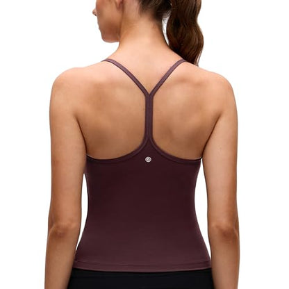 CRZ YOGA Butterluxe Y Back Tank Tops - color: Ripe Plum, size: Small