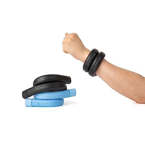 LaceUp Wearable Wrist Weights | 2 Pack - 1 Pound Each | Adjustable Wrist Weights Set for Walking, Yoga, Dance, Barre, Pilates, Cardio, Aerobics - style: 16oz Black (x2)