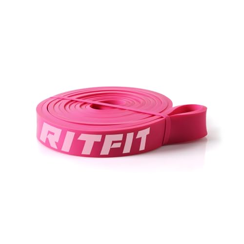 RitFit Pull Up Assist Band - Premium Resistance Band for Pull Up Assistance, Resistance Training, Body Stretching, Powerlifting, Mobility Training - color: Rose Pink