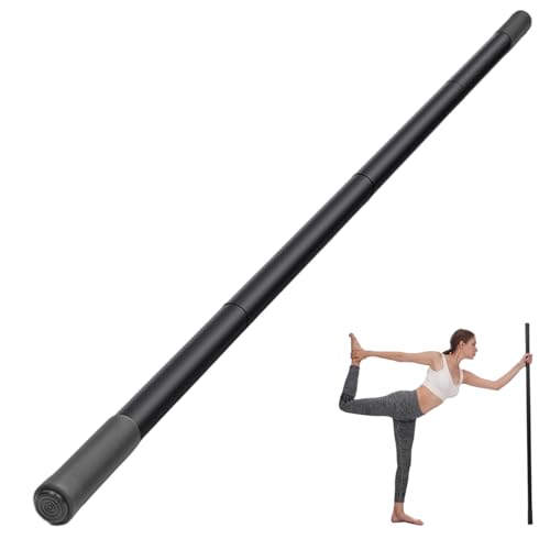 Yoga Stick Sturdy Steel Stretching Stick with Non-Slip Ends & Foam Handles for Mobility Flexibility & Balance | Exercise Pole for Fitness Posture Correction
