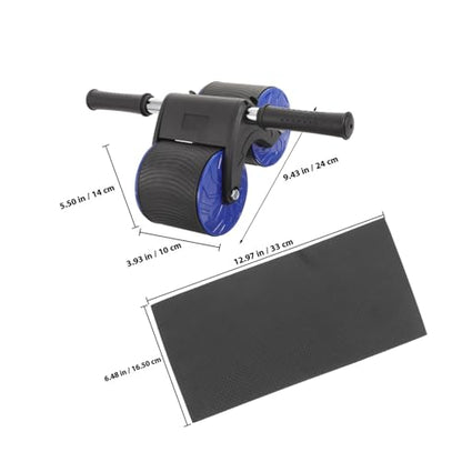 Luxshiny Automatic Rebound Abdominal Wheel Roller with Anti-skid Dual Wheels and Knee Pad for Core Strength Training Home Fitness Equipment Suitable for Men Beginners and Pros