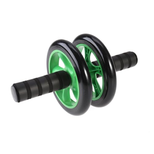 Dual Wheel Ab Roller with Knee Pad Silent Abdominal Trainer for Core Strength Wide Stability Exercise Wheel for Men Women Home Fitness Easy Assembly Green