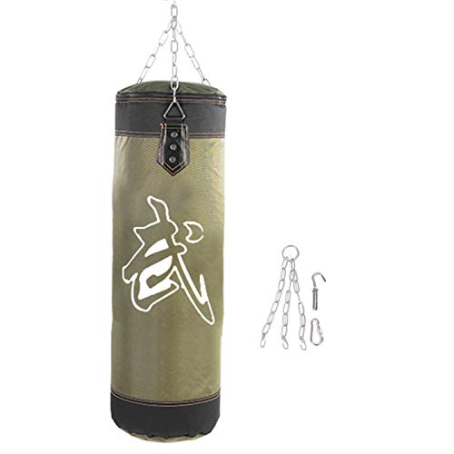 The New Hanging Boxing Punching Sandbag,Empty Training Boxing Hook Kick Sandbag Fight Karate Punch Punching Sand Bag Sandbag for Adults(0.6m-Green)