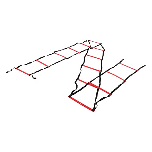 7M 14 Rung Fixed Agility Speed Ladder, Training Ladder for Soccer Football Fitness, Adjustable Length PP Agility Ladder with Non - Slip Design for Athletes and Coaches - color: Red