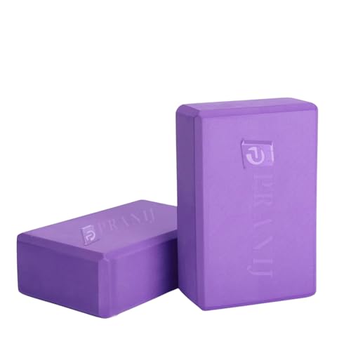 High Density Yoga Block Bricks - Support for Poses & Meditation Set of 2 For Men Women Foaming Pilates Fitness Stretching Aid, Balance, Health, Sports, Gym Exercise