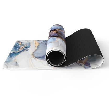 FOLAI Extra Thick Yoga Mat 6mm，pilates mat thick - Non-Slip Exercise Mat for HIIT, Pilates & Home Workouts & Workout with Free Carry Strap - color: ink