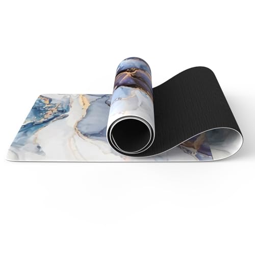 FOLAI Extra Thick Yoga Mat 6mm，pilates mat thick - Non-Slip Exercise Mat for HIIT, Pilates & Home Workouts & Workout with Free Carry Strap - color: ink