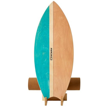 XCMAN Surf Balance Board Trainer with Roller Wooden Exercise Balancing Stability Trainer - Non Slip Surface for Adults Kids|Balance Board for Surfing,Snowboarding,Skateboarding,Hockey,Yoga Training