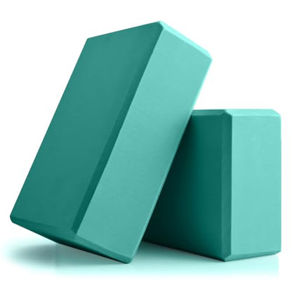 Yoga Blocks 2 Pcs, 9"x6"x3" Yoga Brick Foam Blocks EVA Foam Block Yoga Props Accessories for Yoga Pilates Stretching and Meditation