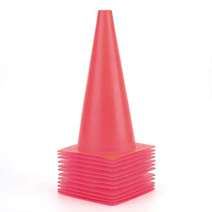 12 Inch Traffic Training Cones, Plastic Safety Parking Cones, 6 Colors - color: Red, Set of 12
