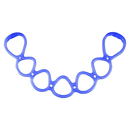 7 Ring Stretch Resistance Exercise Band, Workout Bands Yoga Stretching for Home Fitness, Foot, Leg and Arm Exerciser Stretch Band, Center Workout Walking Exercise - color: Blue