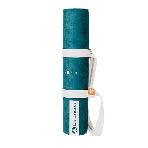 Yoga Mat With Strap 5mm Non Slip Suede & TPE - Eco-Friendly Fitness & Exercise Mat for Home Gym, Pilates, Hot Yoga, and Meditation - Lightweight Durable 72 x 24 inch Workout Mat for Women, Men