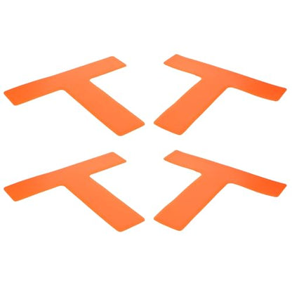 Toddmomy 4pcs T-Shaped Soccer Training Spot Markers, Flat Orange Activity Marking Pads for Football Agility Practice, Sports Ground Training Supplies for Field and Court Use