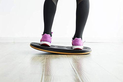 Balance Board for Standing Desks | Bentwood Frame with Comfortable Padding makes the perfect Anti Fatigue Mat or Floor Comfort Mat at your Stand Up Desk (Black, 20" Wide)