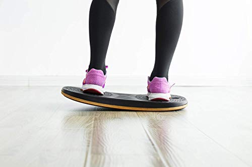 Balance Board for Standing Desks | Bentwood Frame with Comfortable Padding makes the perfect Anti Fatigue Mat or Floor Comfort Mat at your Stand Up Desk (Black, 20" Wide)