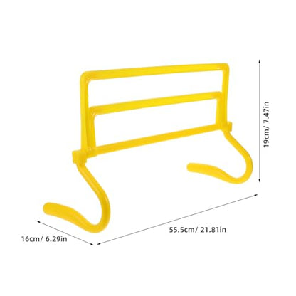 FRCOLOR Adjustable Height Agility Hurdles Set for Soccer and Football Training, Foldable Yellow Speed Hurdles Equipment for Athletes’ Agility and Jumping Drills