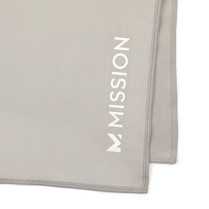 MISSION On-The-Go Cooling Towel - Soft, Lightweight Fabric - Cools Up to 2 Hours - UPF 50 Sun Protection - Machine Washable (Alloy) - color: Alloy
