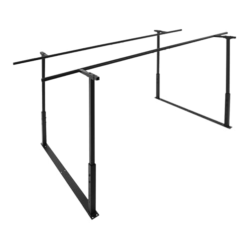 Parallel Bars Adjustable Height for Physical Therapy, 7FT 440Lbs Capacity Standing Assist Bar for Daily Mobility Support, Heavy-Duty Parallel Bar for Leg Training - color: Black