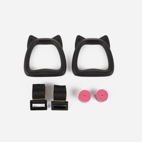 jojofuny Kids Gymnastic Rings Set with Adjustable Nylon Straps and Steel Buckles Professional Pull up Rings for Home Strength Training and Outdoor Fitness