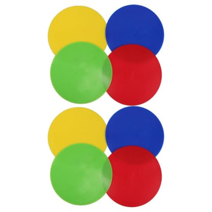 ARTIBETTER 8pcs Field Cones Non Slip Markers Flat PVC Discs with UV Protection Coating for High Precision Placement, for Basketball and Sports Training Drills