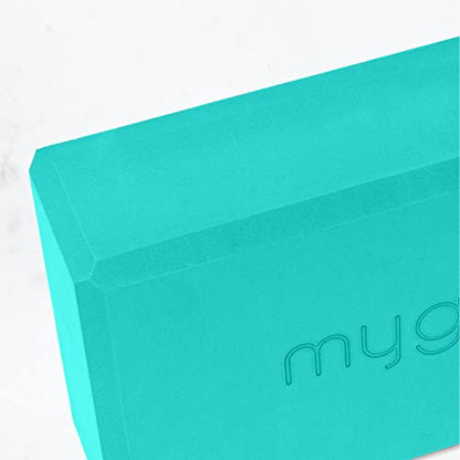 MYGA Yoga Block,Lightweight EVA Foam Yoga Brick,High Density Non-Slip Block for Yoga Poses, Pilates, Balance and Flexibility - color: Turquoise