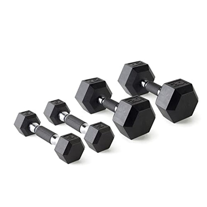 CAP 50 lbs Coated Dumbbell Set | Multiple Styles - color: Tinted Handles, style: 5LBx2, 20lbx2 Set