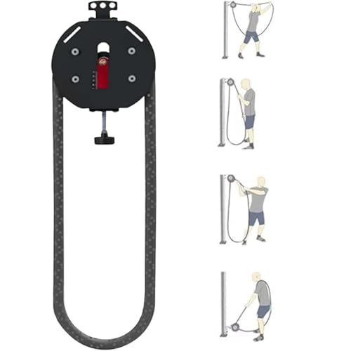 Portable Pulley System For Full Body Workout, Endless Rope Trainer,Adjustable Resistance: 3–30 Kg (6.6–66 Lb), 4m/14ft Rope, Silent Operation, No Assembly Needed No Weight Limit - color: Black+Red
