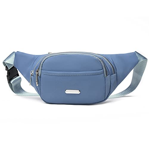 Crossbody Fanny Pack for Men&Women,Large Waist Bag & Hip Bum Bag with Adjustable Strap for Outdoors Workout Traveling Casual Running Hiking Cycling - color: Open Bright Blue
