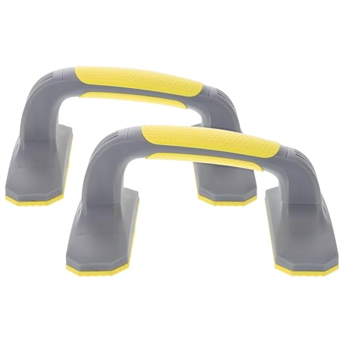 2Pcs Push Up Bars with Non-slip Floor Handles Plastic Fitness Equipment for Home and Travel Full Body Workout Including Pushups Situps Squats Lightweight Exercise Accessory