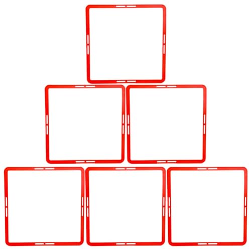 SUPVOX Multi-Function Portable Agility Rings 6-Pack 16.9 Inch Square Speed Circles for Football Soccer Training and Footwork Exercises