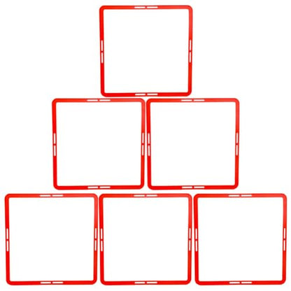 SUPVOX Multi-Function Portable Agility Rings 6-Pack 16.9 Inch Square Speed Circles for Football Soccer Training and Footwork Exercises