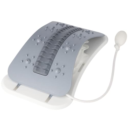 OMISTAR Back Stretcher for Lower Back Discomfort Alleviation, Inflatable Lumbar Support Board with Acupressure Points, Adjustable Height Spinal Decompression Massager