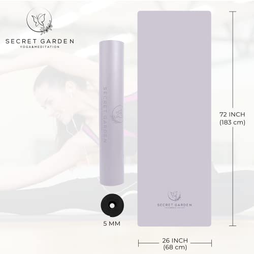 Secret Garden Blossom Exercise Mat 5mm Thick Non-Slip for Yoga, Pilates & Meditation