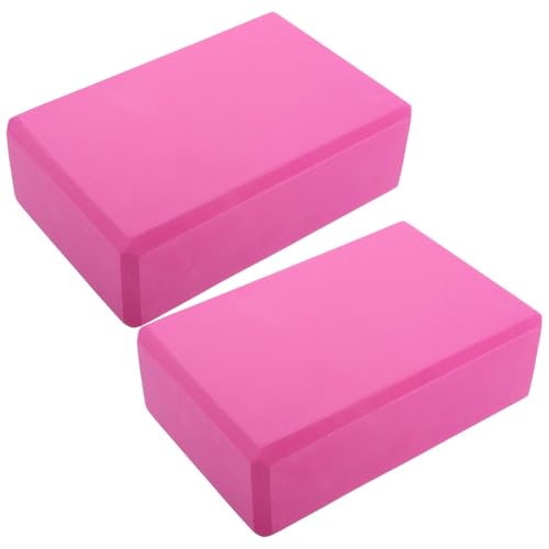 Cabilock 2pcs Non-slip Eva Yoga Blocks High-density Workout and Pilates Support Bricks for Balance Training and Stretching Adults in Pink