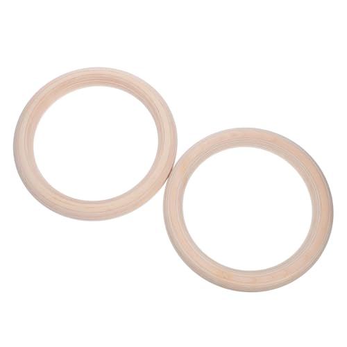 DOITOOL 2pcs Wooden Gymnastic Rings Set with Straps for Full Body Calisthenics Training, Pull up Exercise Rings for Home Gym and Workout Equipment