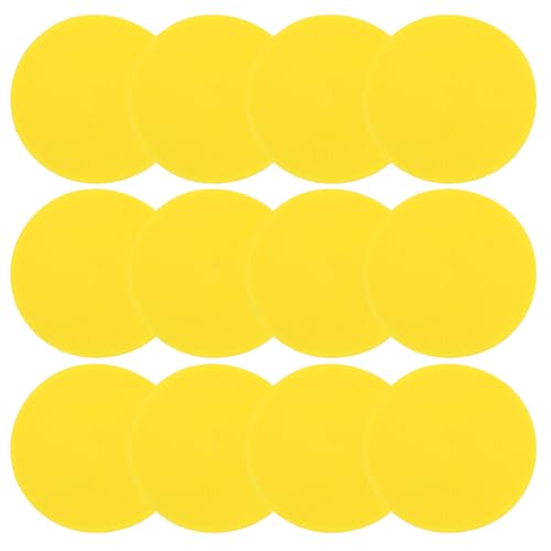 PATIKIL 4 Inch Poly Spot Markers, 12Pcs Non Slip Rubber Floor Dots with Storage Bag Flat Agility Cones for Sports Training Basketball Football