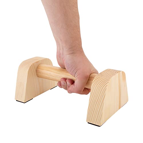 Wooden Push Up Bar Stand - Pushup Parallettes Floor Handles Perfect Bars for Calisthenics & Handstand