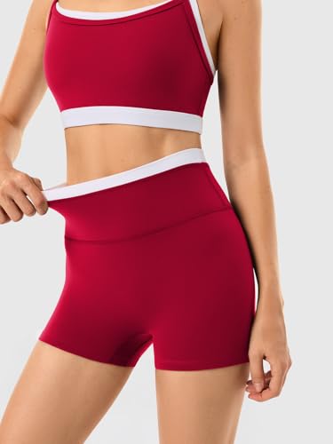 2 Pieces Workout Sets for Women,Seamless Athletic Short with Double Layer Sports Bra,Gym Matching Outfits