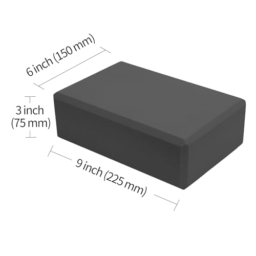 GOGO Yoga Blocks Bulk Gym Block Black, Exercise Workout Fitness Bricks Non-Slip for Meditation Physical Therapy