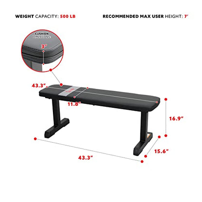 Sunny Health & Fitness Heavy-Duty Weight Bench for Home Gym Training - color: 1. Black