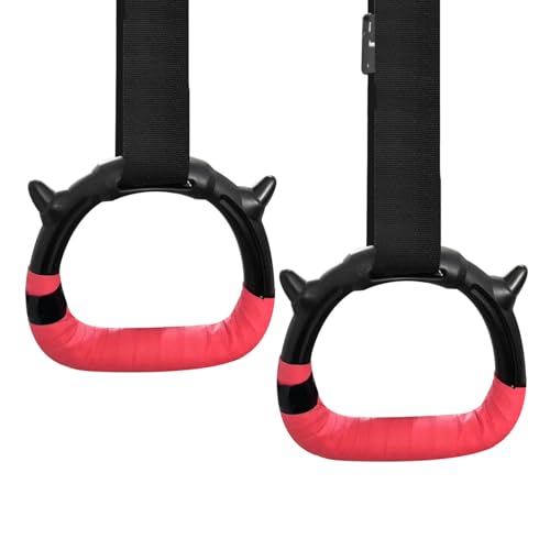 Gymnastics Rings for Kids, Children's Pull Up Rings with Adjustable Straps, Home Exercise Gym Rings for Strength/Physical Training