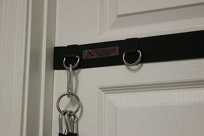X-Over Door Anchor Strap for Resistance Bands - Home Workout Essentials - 3 Anchor Points for Muscle Isolation CrossOver Exercises - Body Conditioning - Portable & Nail-Free - Set of 2