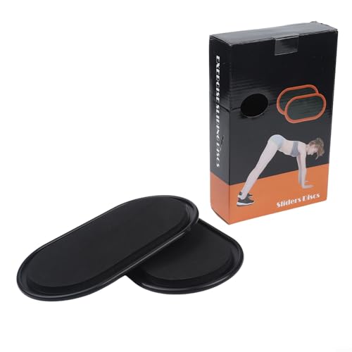 Set Of Two Pilates Slider Plates For Core And Muscle Toning With Dual Material Base Suitable For Carpet And Hardwood Floors(Black) - size: Black